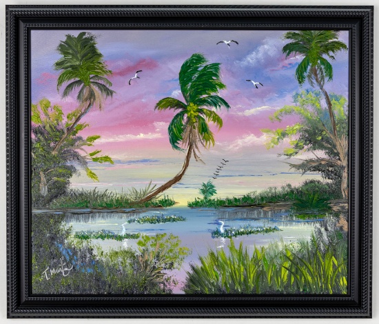 Todd Martin, Florida Artist Landscape Painting, Oil On Board