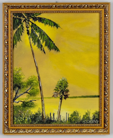 J. Chaput, Florida Artist Landscape Painting, Oil On Canvas