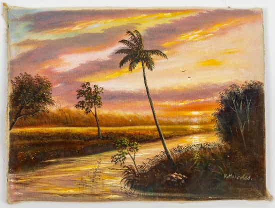 Oil On Canvas Painting, Signed By The Artist K. Mohamed