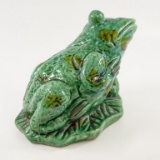 Glazed Pottery Ceramic Frog Todd Statue