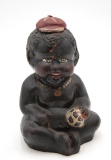 Figurine Black Americana Boy Sitting Down With A Ball
