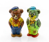 J.Chein Wind-up Tin Toy Bears, 1940s