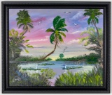 Todd Martin, Florida Artist Landscape Painting, Oil On Board