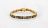 Bracelet 925 Gold-plated Blue Sapphire And Diamonds