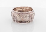Sterling Silver Bracelet Oval-shaped Medallions