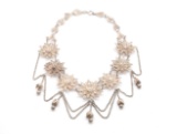 Vintage European Silver Filigree Floral Necklace