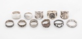 Set Of 11 Sterling Silver Rings Multiple Designs
