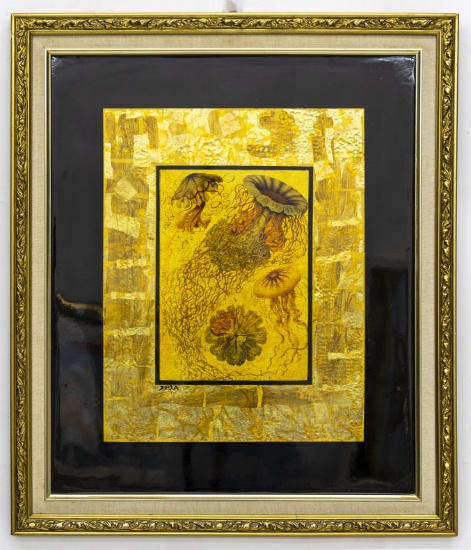 A. Cruz, Mixed Media Flowers Painting