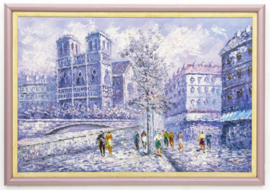 J. Billings, Autumn in Paris, Oil Painting