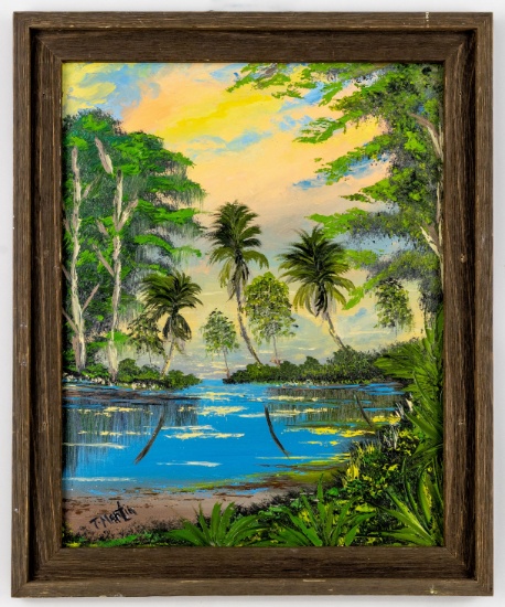 Todd Martin, Florida Artist Landscape Painting, Oil on Board