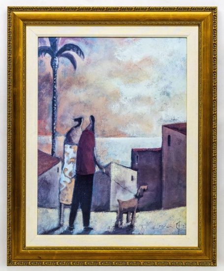Paseo con Perro by Lourenco, Gallery-wrapped canvas giclee