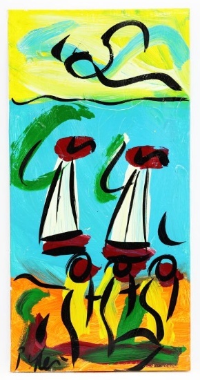 Peter Keil (German, b. 1942), Abstract Figurative Composition, Acrylic on Canvas