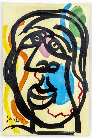 Peter Keil (German, b. 1942), Abstract Portrai,t Acrylic on Canvas