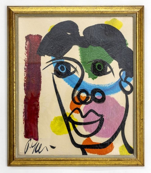 Peter Keil (German, b. 1942), Abstract Portrai,t Acrylic on Canvas