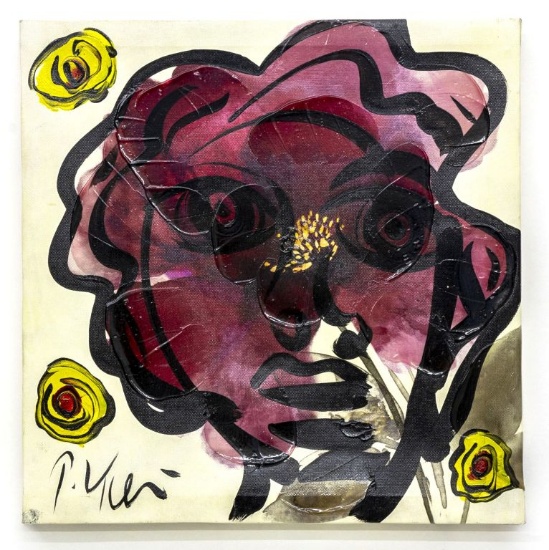 Peter Keil (German, b. 1942), Abstract Portrai,t Acrylic on Canvas
