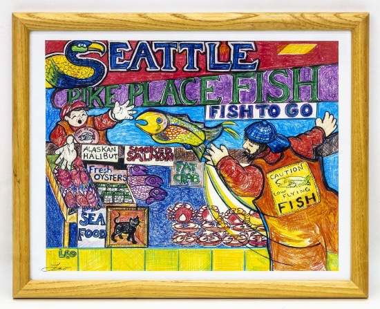 Grammie Leo Leone Ardo, Seattle Pike Place Fish, Color Print