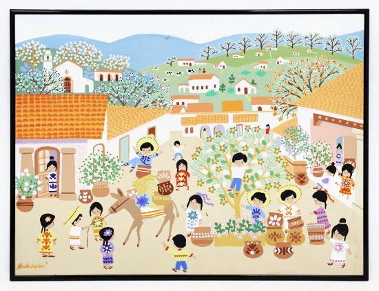 Blanche Davidson, Little Potters, Acrylic on Board
