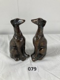 Pair of Bronze Finish Whippets