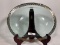 Decorative Glass Centerpiece Bowl with Gold Toned Edging