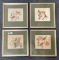 4 Antique EA Riba Co Framed Bird Prints
