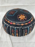 Vintage Bohemian Style Leather Poof