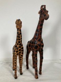 2 Leather Giraffes