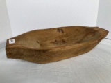 Vintage Carved Wood Dough Bowl