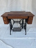 Antique Singer Sewing Machine With Iron Base
