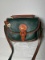 Dooney And Bourke Green and Tan Leather Hand Bag
