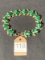 Gold Toned Enameled Frog Bracelet