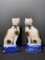 Pair Vintage Staffordshire Cats