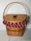 Vintage Longaberger Basket With Wood Lid and Liner SIGNED AND DATED 1998