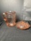 Pink Mayfair Depression Glass Pitcher and Butter Dish