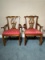 Vintage Pair of Mahogany Chippendale Arm Chairs