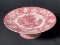 Woods Ware English Scenery Red And White Footed Cake Plate