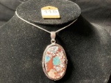 German Sterling Silver With Turquoise Pendant