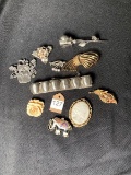 Costume Jewelry Lot Featuring Sterling Taxco Rose Pin
