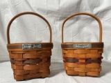 2 Vintage Longaberger Baskets SIGNED AND DATED 1989