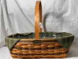 Large Vintage Longaberger Basket With Original Liner SIGNED AND DATED 1998