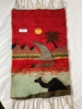 Small Vintage Handmade Rug Camel In Desert