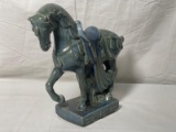Mid Century Modern Blue Chinese War Horse