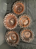 Vintage Anchor Hocking Pink Old Colony Open Lace Serving Bowls