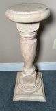 Oak Faux Marble Pedestal