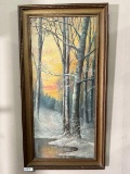 Antique Oil on Board Landscape Painting Unsigned