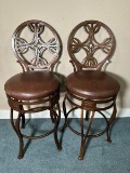Pair of Modern Swivel Bar Stools