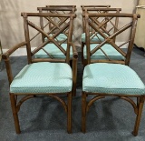 Six Mid Century Modern Rattan Chairs