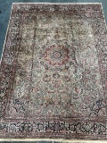 Room Sized Hand Knotted Rug with Ivory Fill