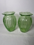 Pair of Uranium Glass Vases