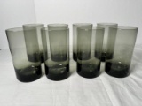 Set of 8 Mid Century Modern Smoke Glass Tumblers