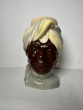 Vintage Royal Copley Blackamore Man Head Vase